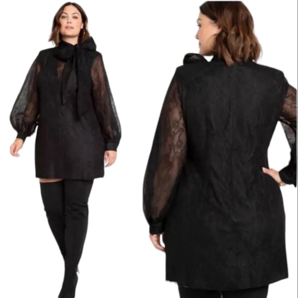Eloquii Black Long Sleeve Dress
